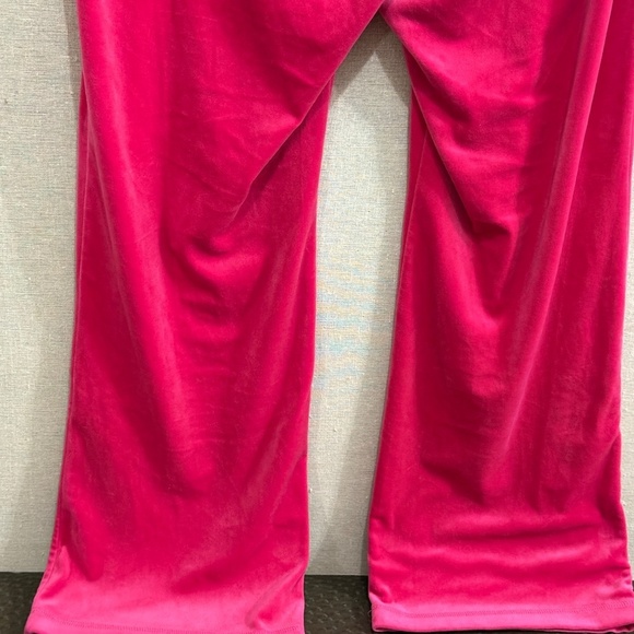 Juicy Couture Wide Leg Track Pants Rhinestone Logo Hot Pink - Picture 8 of 8